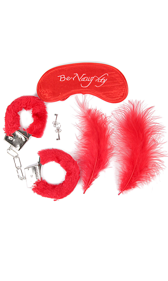 Комплект: маска, наручники, перо