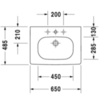 Duravit D-Code 3426500002 Раковина для мебели,с перел., с 1 отв. под смес., 650x480мм, цвет: Белый