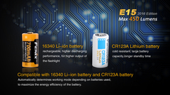 Фонарик Fenix E15 XP-G2 R5 450 лм CR123A/16340