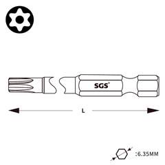 Бита T25H х110мм TORX TR (с отверстием) S2 2шт SGS 63110-TT25-2