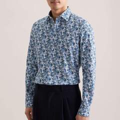 Сорочка мужская Seidensticker Slim Fit 01.849884-54 с фантастическим принтом