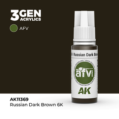 Акриловая краска AK Interactive Russian Dark Brown 6K 3GEN AFV, 18мл