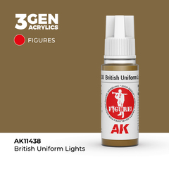 Акриловая краска AK Interactive British Uniform Lights 3GEN Figures, 18мл