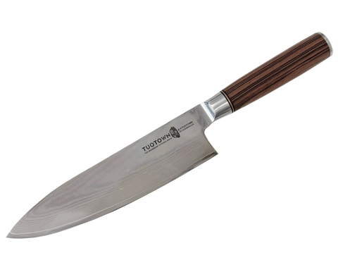 Кухонный нож Шеф FT-series 20см, VG-10, DAMASCUS, рук-ть дерево, арт.278001