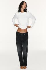 ZARA ДЖИНСЫ TRF STRAIGHT СО СРЕДНЕЙ ПОСАДКОЙ, ЧЕРНЫЙ