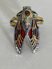 Цикада  (кольцо  из серебра)