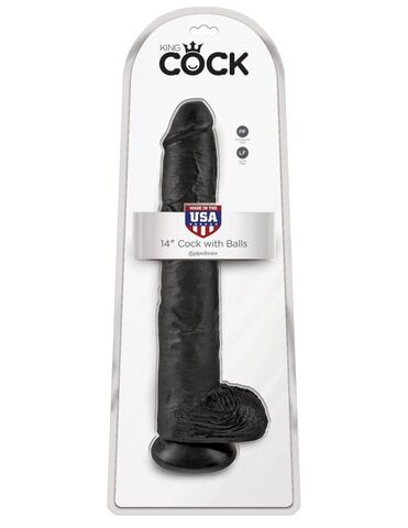 Фаллоимитатор-гигант черный King Cock 14 Cock with Balls