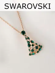 Подвеска на цепочке Россыпь из зеленых камней Swarovski