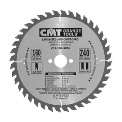 Диск пильный 160x20x2,2/1,6 10° TCG Z=40 CMT 281.160.40H2