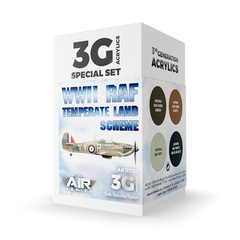 Набор красок AK interactive WWII RAF Temperate Land Scheme Set 3G, 4 краски