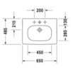 Duravit D-Code 3426500302 Раковина для мебели,с перел., с 3 отв. под смес., 650x480мм, цвет: Белый
