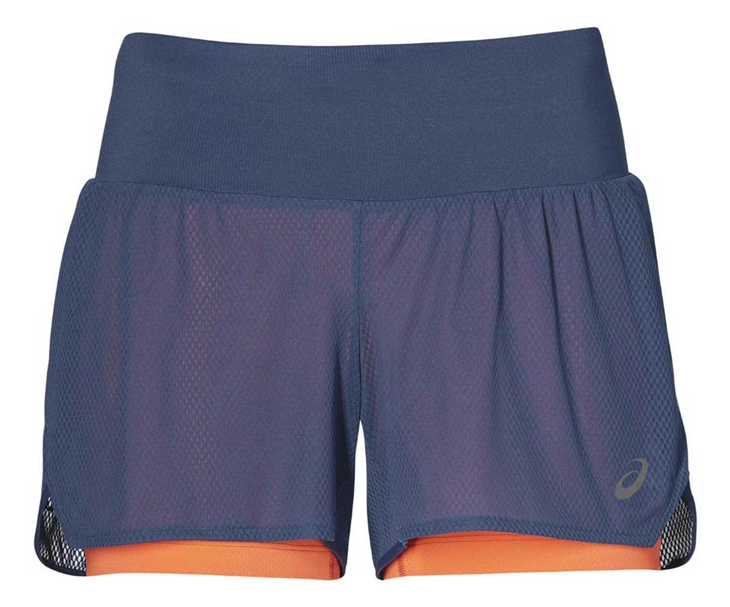 Asics Cool 2 In 1 Short шорты беговые женские синие-оранжевые