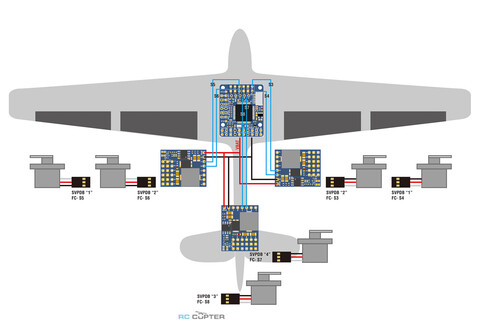 Плата распределения питания для cервоприводов Matek (Servo PDB), с стабилизатором напряжения BEC 4A 5.5-36V to 5/6/7.2/8.2V