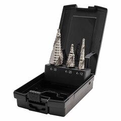 Набор ступенчатых сверл 4-12/4-20/4-30мм HSS-G MASTER-TOOL 101026PRO