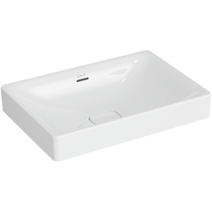 VitrA Metropole 7535B003-0673 Раковина-чаша Metropole, прямоуг 60 см, c переливом, цвет белый. Нажимной керамический донный клапан в комплекте фото