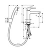 Hansgrohe Metropol 74522000 Смеситель для раковины с гигиеническим душем