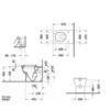 Duravit Darling 2139090000 Унитаз напольный пристенный вариант, с вертикальным смывом, включая крепление, сток горизонтальный, 370x570мм
