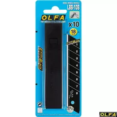 OLFA 18 мм, 10 шт, в платсиковом кейсе, черные сегментированные лезвия, EXCEL BLACK (OL-LBB-10)