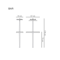 Барная консоль BAR (мрамор/латунь/ясень)