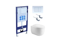 Aquatek Альтаир SET AQUATEK АЛЬТАИР CM-009 4В1 Инсталляция с унитазом и клавишей, цвет: белый фото