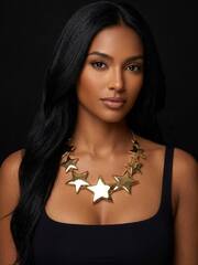 Колье цепочка с подвесками звездами CHANEL STAR