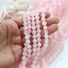 Розовый кварц, граненые бусины, 8 мм, нить, К003