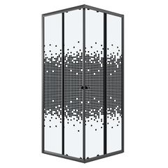 Душевое ограждение Niagara Eco NG-1008-14QBLACK (80х80х190) квадрат,раздвижное,черный,стекло мозаика,1 место