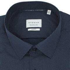 Сорочка мужская Eterna Slim Fit 1392-F171-19 тёмно-синяя в точечки