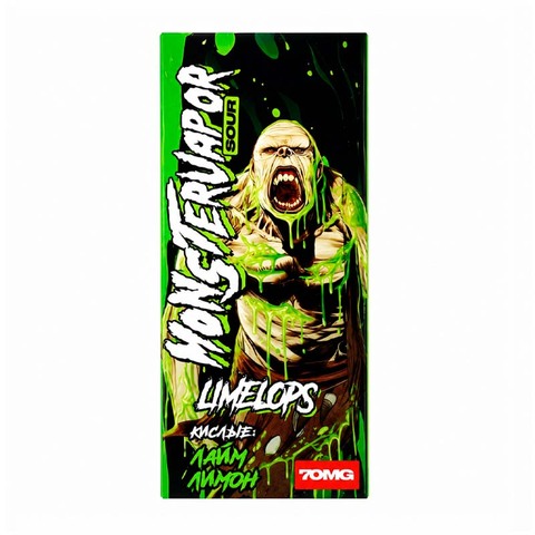 Жидкость MONSTERVAPOR SOUR Salt 2% ULTRA 70mg 30 ml - Лайм Лимон