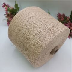 Cotton Sequin One 100% хлопок, пайетка 1мм 1000м/100гр 007 Теплый бежевый + золото