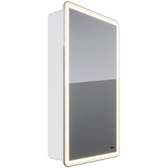 Lemark ELEMENT LM45ZS-E Шкаф зеркальный 45х80 см 1 дверный, петли справа, с подсветкой, с розеткой, цвет корпуса: Белый фото