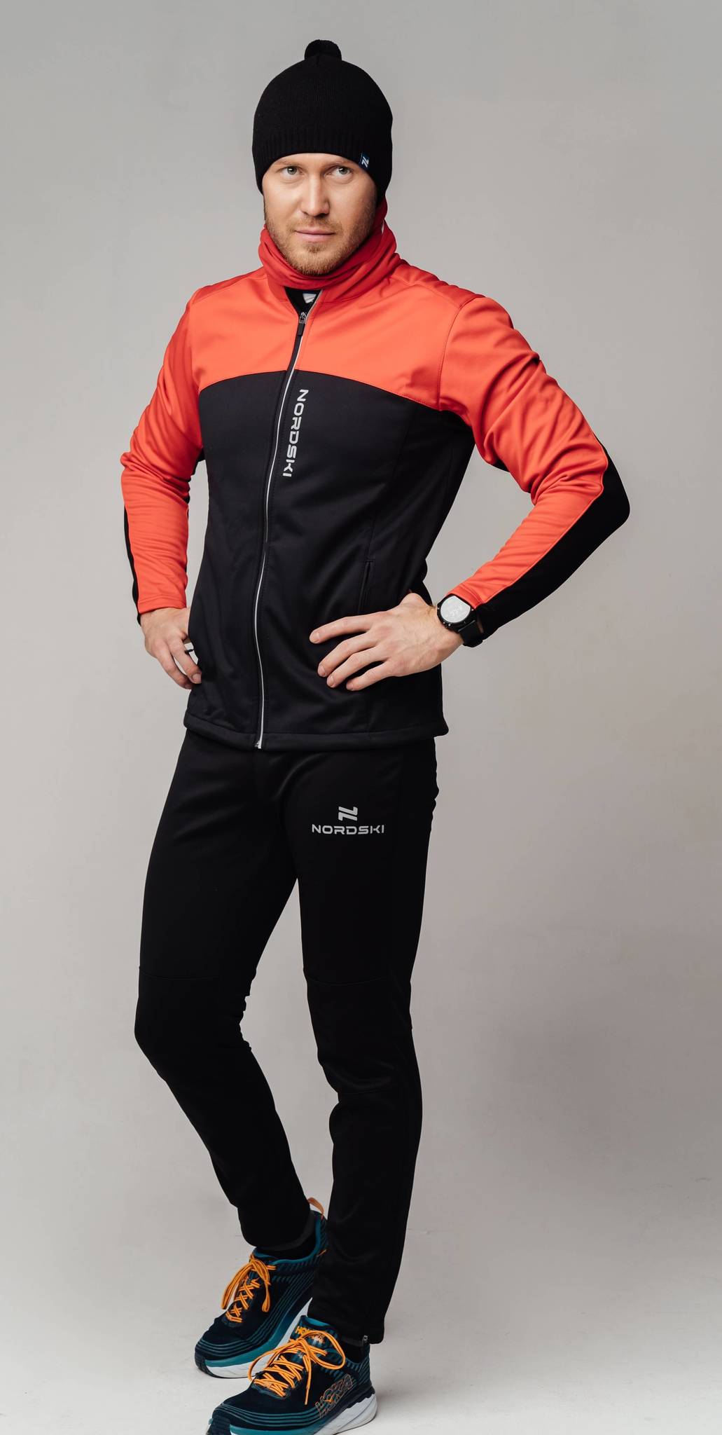 Детский утепленный лыжный костюм Nordski Jr Active Base red-black - 2