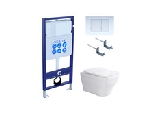 Aquatek Амадео SET AQUATEK АМАДЕО-009 4В1 Инсталляция с унитазом и клавишей, цвет: белый фото
