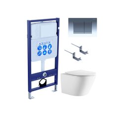 Aquatek SET Aquatek ЛИБЕРТИ-010 4в1 SET Aquatek ЛИБЕРТИ-010 4в1 (рама Aquatek Standard INS-0000012+кркпеж KKI-0000002+клавиша KDI-0000010+унитаз ЛИБЕРТИ AQ1999T-00 с тонким сиденьем sc) фото