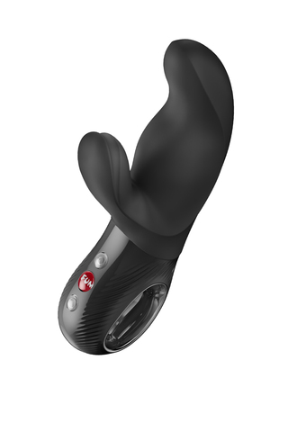Вибратор с клиторальным стимулятором Fun Factory MiSS BI, силикон, черный, 17 см