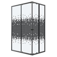 Душевое ограждение Niagara Eco NG-1012-14QBLACK (120х80х190) прямоугольник,раздвижное,черный,стекло мозаика,1 место