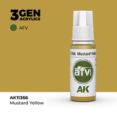 Акриловая краска AK Interactive Mustard Yellow 3GEN AFV, 18мл