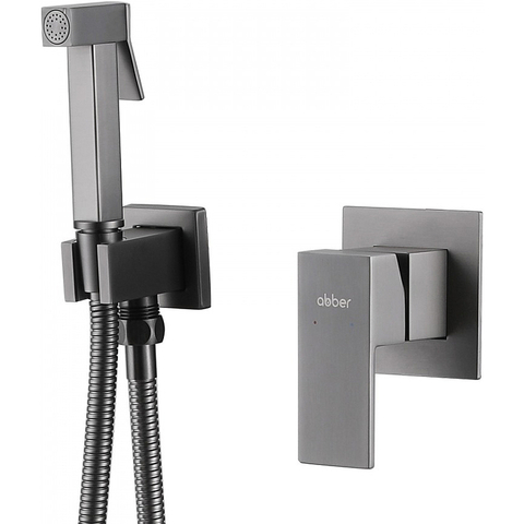 Abber Daheim AF8225NG Смеситель с гигиеническим душем, цвет: оружейная сталь