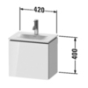 Duravit L-Cube LC6133R2222 Тумба подвесная под раковину, 1 дверца, петли справа, 400x440x311мм, цвет White High Gloss