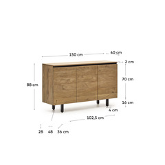 Uxue Сервант из массива акации с натуральной отделкой 150 x 78 см