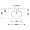 Duravit D-Code 3428500302 Раковина для мебели,с перел., с 3 отв. под смес., 850x480мм, цвет: Белый