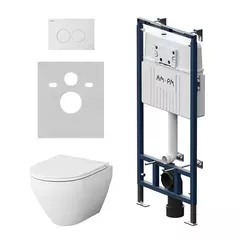 Am.Pm IS100101.701700 Инсталляция MasterFit с клав L глянц белый с подвес унит Spirit V2.0 FlashClean с си фото