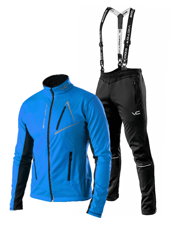 Victory Code Jr Dynamic детский разминочный лыжный костюм с лямками blue