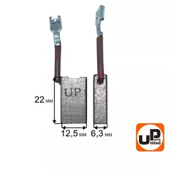 Щетка графитовая UNITED PARTS для DeWALT (аналог 1003854-00/381028-08) 6,3х12,5х22мм АВТОСТОП (90-1281)