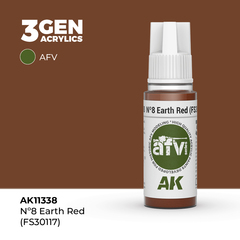 Акриловая краска AK Interactive Nº8 Earth Red (FS 30117) 3GEN AFV, 18мл