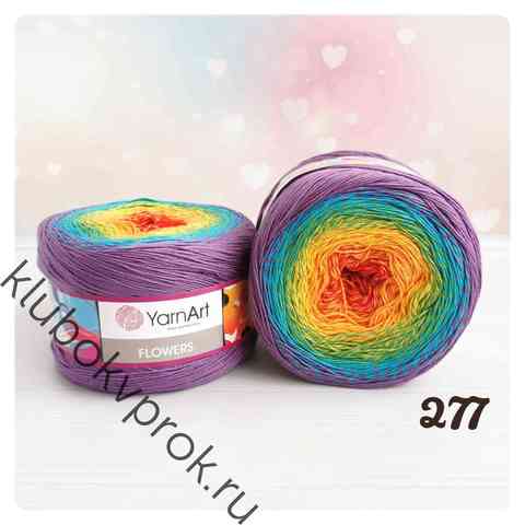 YARNART FLOWERS 277, Красный/оранжевый/зеленый/голубой