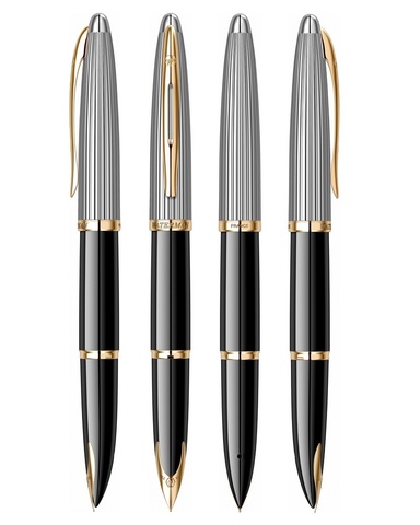 Ручка перьевая Waterman Carene DeLuxe Black & Silver GT, M (S0699940)