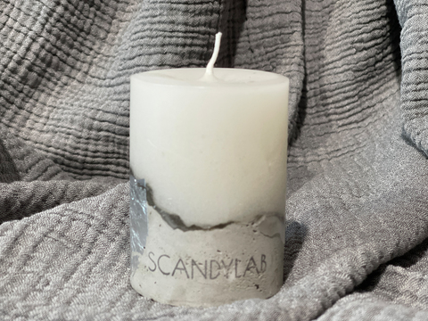 Интерьерная свеча 6х9см SCANDYLAB Beton Candle (белая) SICB-6-9-W