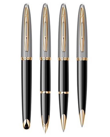 Ручка перьевая Waterman Carene DeLuxe Black & Silver GT, M (S0699940)
