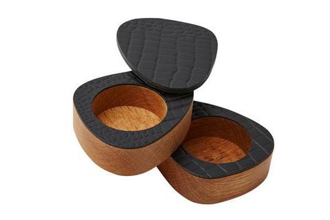 Набор солонка/перечница фигурная 8х10х3см Croco black LindDNA-98715*